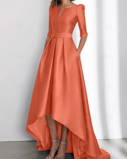 Women's Wedding Guest Asymmetrical Satin Maxi Dress - product image 42