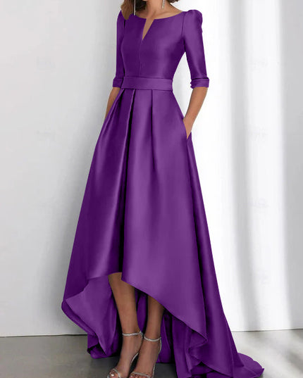 Women's Wedding Guest Asymmetrical Satin Maxi Dress - product image 45