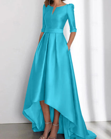 Women's Wedding Guest Asymmetrical Satin Maxi Dress - product image 46