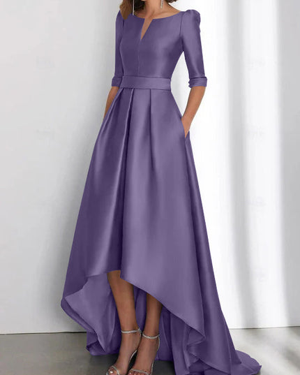 Women's Wedding Guest Asymmetrical Satin Maxi Dress - product image 55