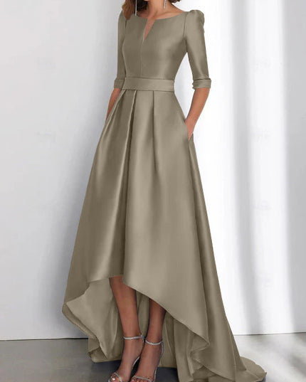 Women's Wedding Guest Asymmetrical Satin Maxi Dress - product image 56