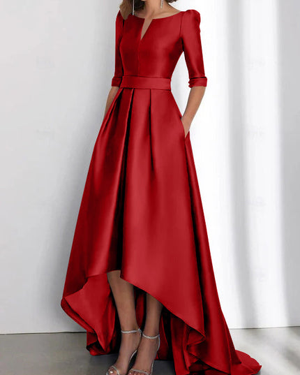 Women's Wedding Guest Asymmetrical Satin Maxi Dress - product image 59