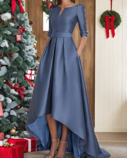 Women's Wedding Guest Asymmetrical Satin Maxi Dress - product image 62
