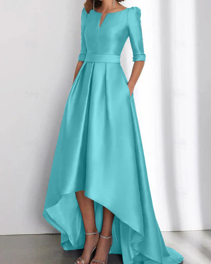 Women's Wedding Guest Asymmetrical Satin Maxi Dress - product image 8