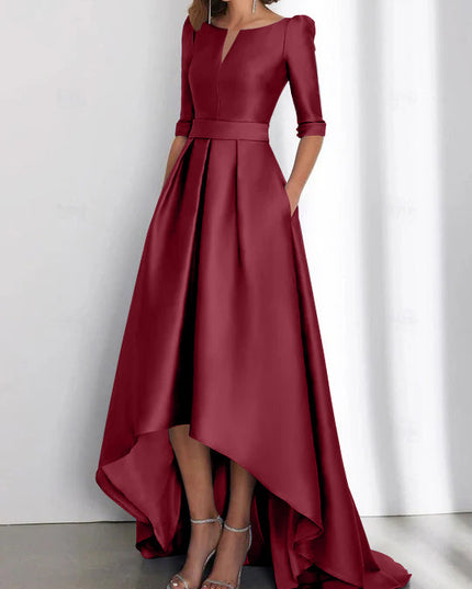 Women's Wedding Guest Asymmetrical Satin Maxi Dress - product image 9