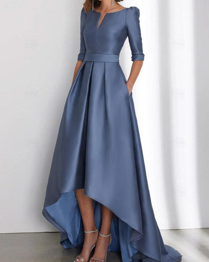 Women's Wedding Guest Asymmetrical Satin Maxi Dress - product image 1