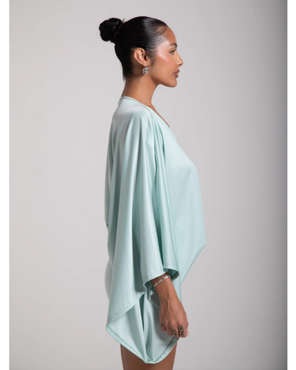 Vestido mini ajustado de cóctel con escote en V y fruncidos para mujer