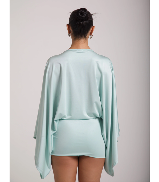 Vestido mini ajustado de cóctel con escote en V y fruncidos para mujer