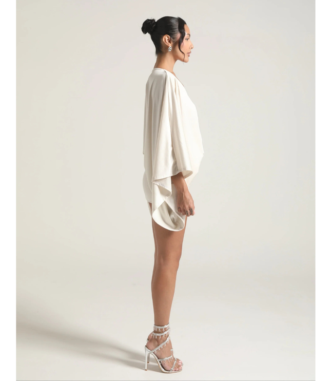 Vestido mini ajustado de cóctel con escote en V y fruncidos para mujer
