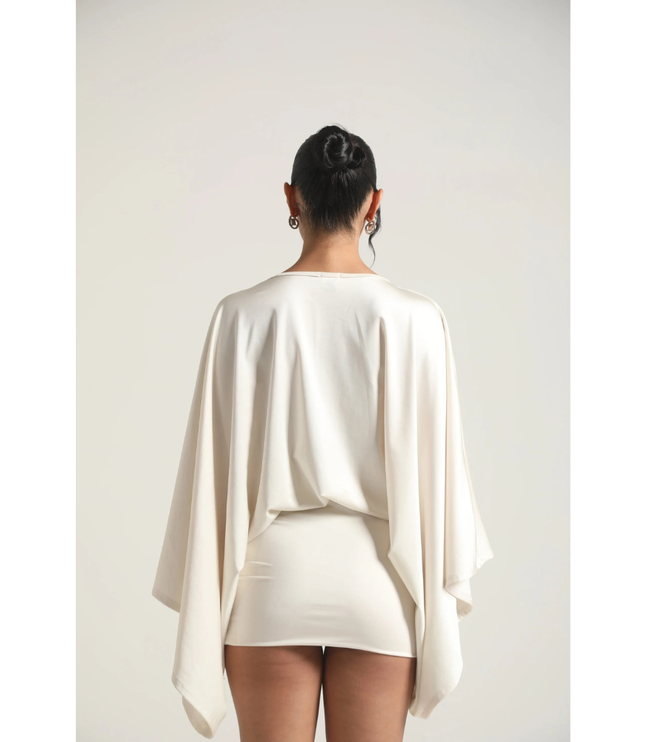 Vestido mini ajustado de cóctel con escote en V y fruncidos para mujer