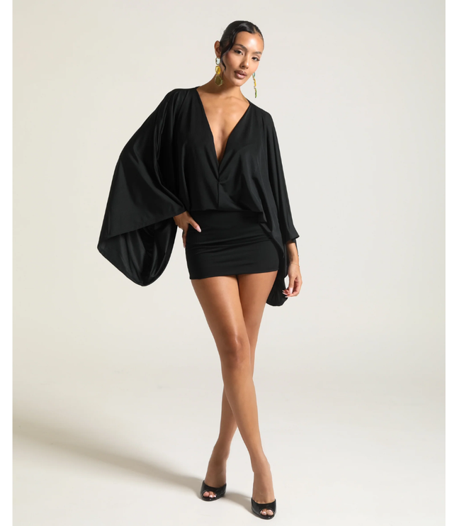 Vestido mini ajustado de cóctel con escote en V y fruncidos para mujer