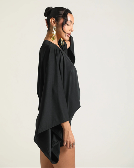 Vestido mini ajustado de cóctel con escote en V y fruncidos para mujer