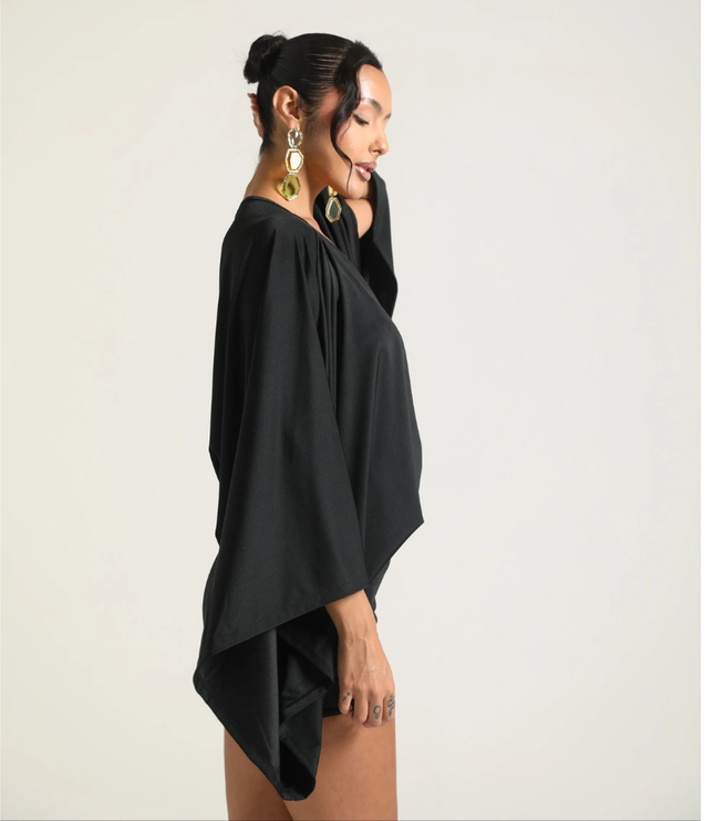 Vestido mini ajustado de cóctel con escote en V y fruncidos para mujer