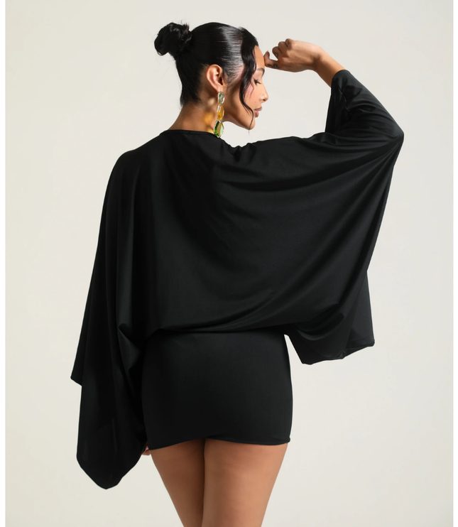 Vestido mini ajustado de cóctel con escote en V y fruncidos para mujer