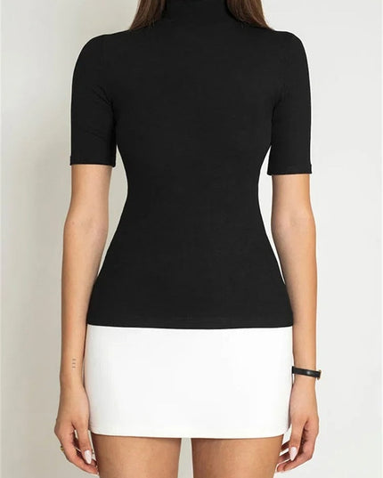 Women's Contrast Knitted Short Sleeve Mini Jumper Dress