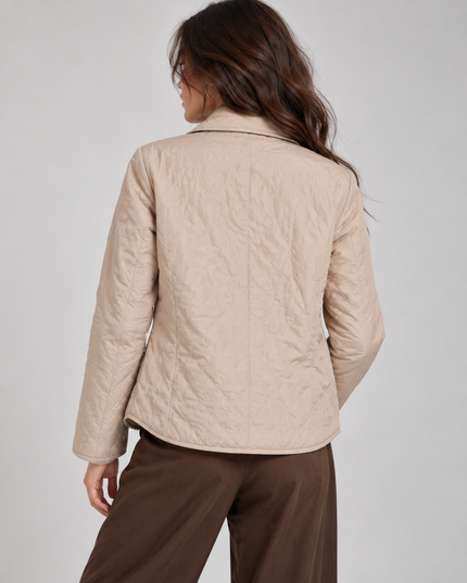 Women's Curved Hem Diamond Quilted Jacket