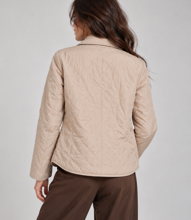 Women's Curved Hem Diamond Quilted Jacket