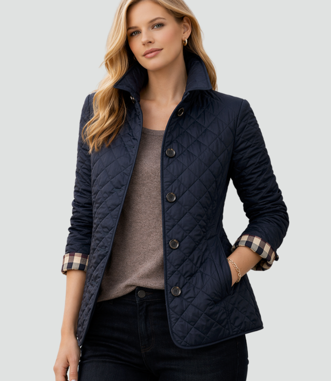 Women's Curved Hem Diamond Quilted Jacket