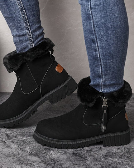 Sorcha | Women's Fur Lined Winter Ankle Boots - Camel - Image 3