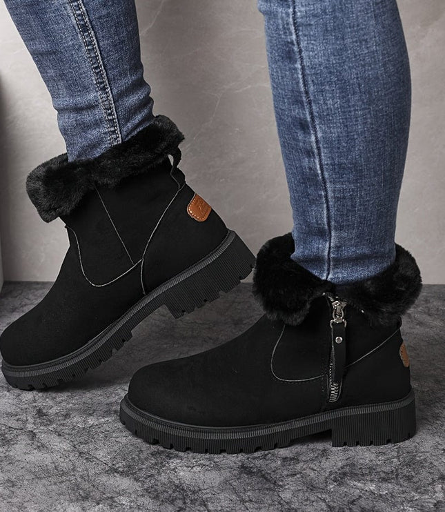 Sorcha | Women's Fur Lined Winter Ankle Boots - Camel - Image 3