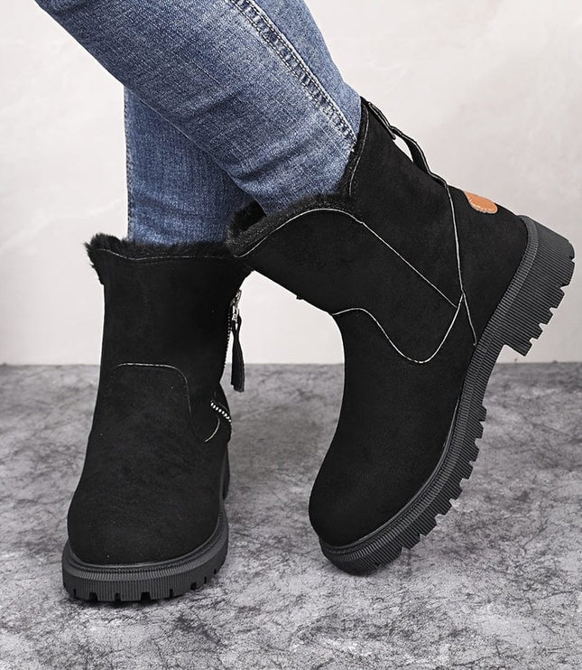 Sorcha | Women's Fur Lined Winter Ankle Boots - Camel - Image 4