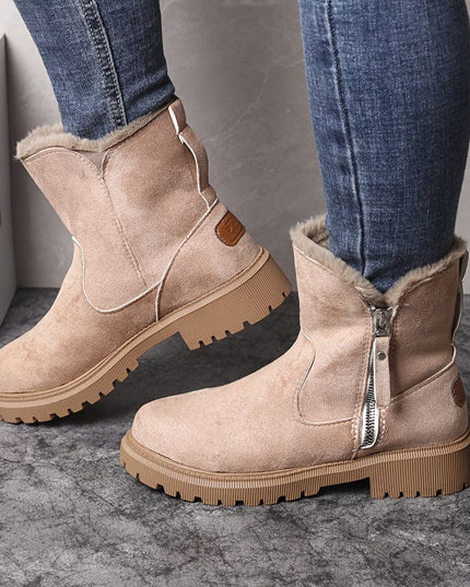 Sorcha | Women's Fur Lined Winter Ankle Boots - Camel - Image 6