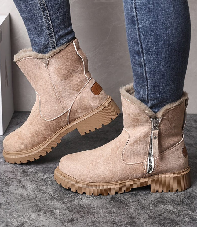 Sorcha | Women's Fur Lined Winter Ankle Boots - Camel - Image 6