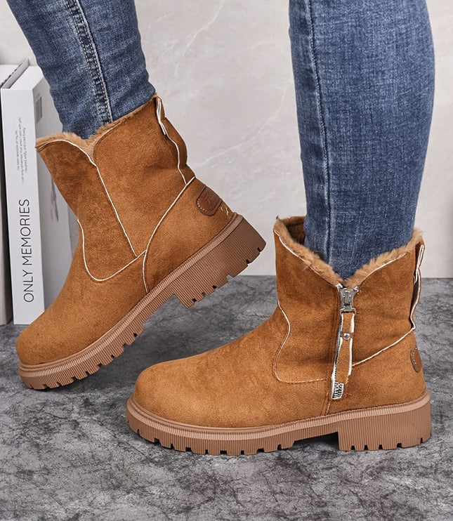 Sorcha | Women's Fur Lined Winter Ankle Boots - Camel - Image 7