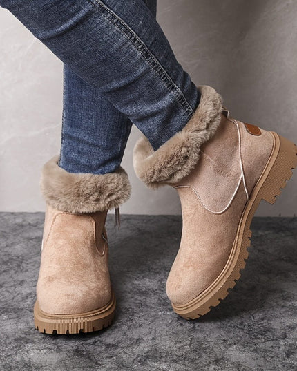 Sorcha | Women's Fur Lined Winter Ankle Boots - Camel - Image 9