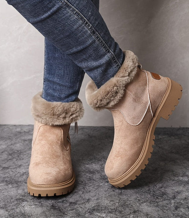 Sorcha | Women's Fur Lined Winter Ankle Boots - Camel - Image 9