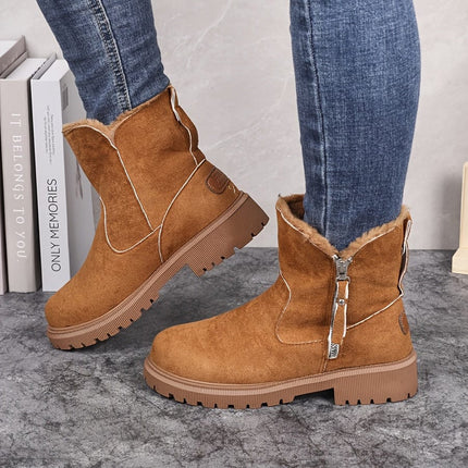 Sorcha | Women's Fur Lined Winter Ankle Boots - Camel - Image 1