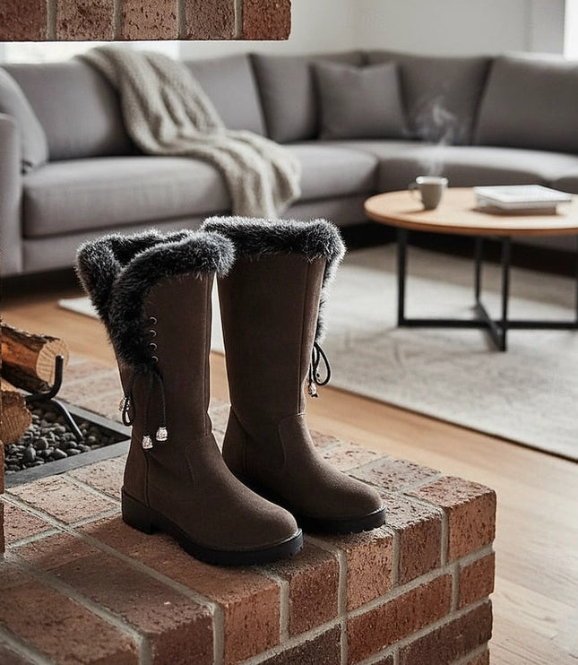 Meredith | Fur-Trimmed Knee-High Winter Boots