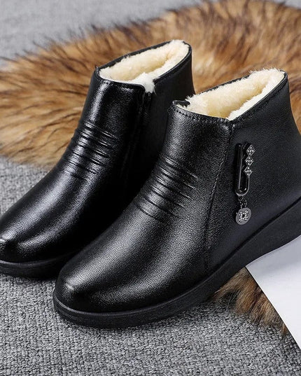 Corinna | Women's Fur-Lined Winter Ankle Boots - Black - Image 2
