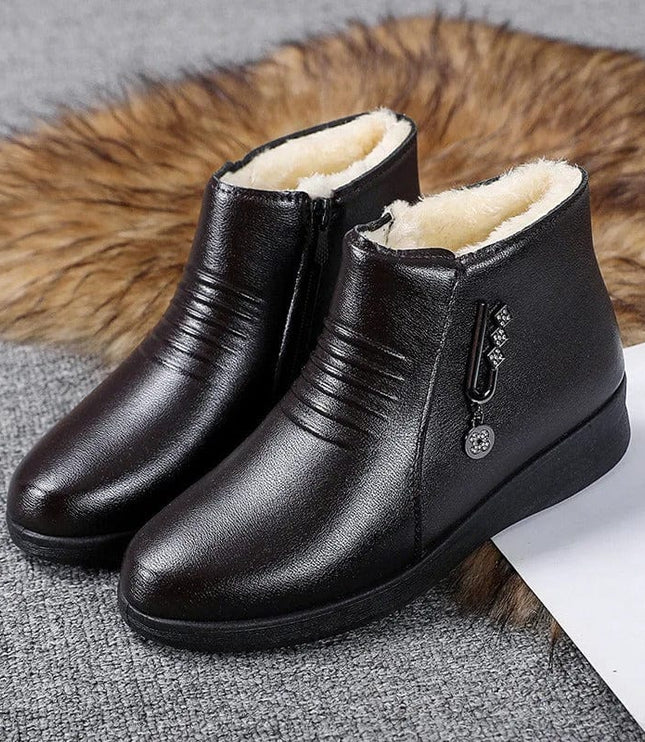 Corinna | Women's Fur-Lined Winter Ankle Boots - Black - Image 7
