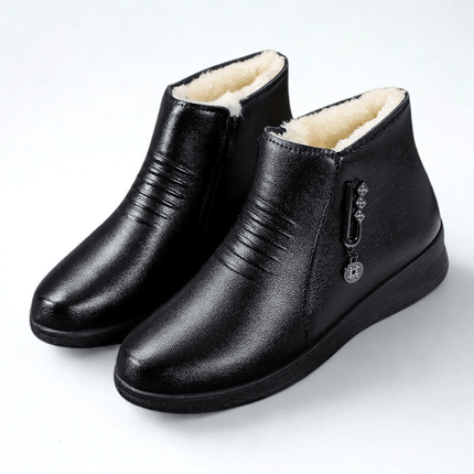 Corinna | Women's Fur-Lined Winter Ankle Boots - Black - Image 1