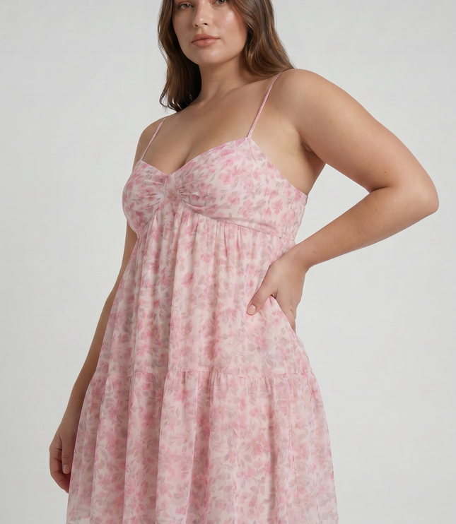 Vestido mini floral de manga corta para invitada de boda mujer