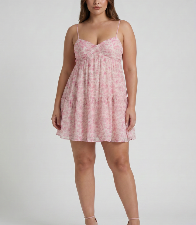 Vestido mini floral de manga corta para invitada de boda mujer