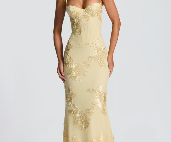 slim fit dress slacks Embroidered Maxi with Lace Work main image 0