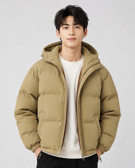 Women's Gathered Cuff Drawstring Puffer Jacket