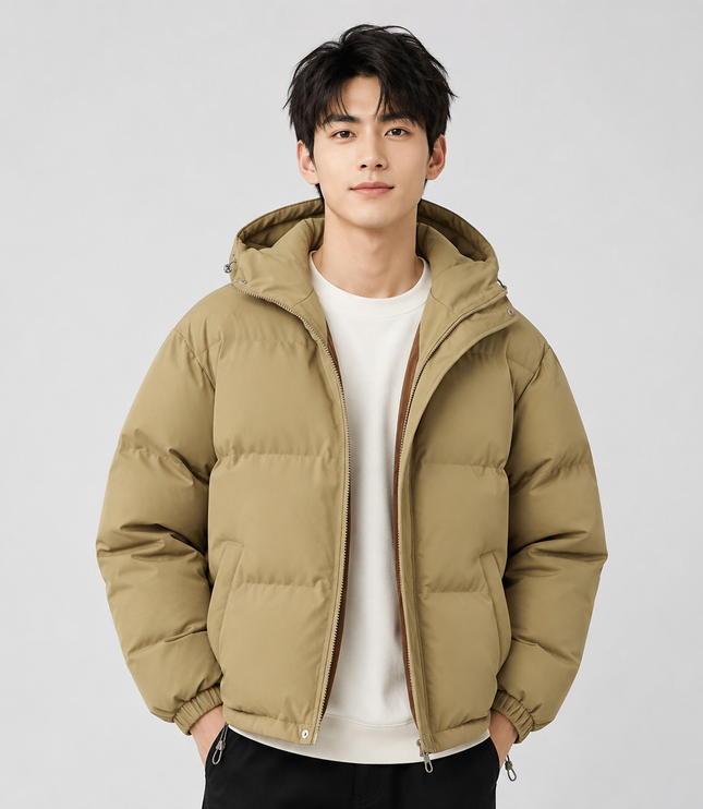 Women's Gathered Cuff Drawstring Puffer Jacket