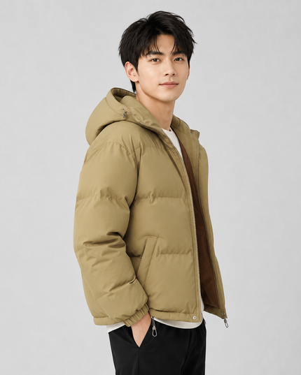 Women's Gathered Cuff Drawstring Puffer Jacket