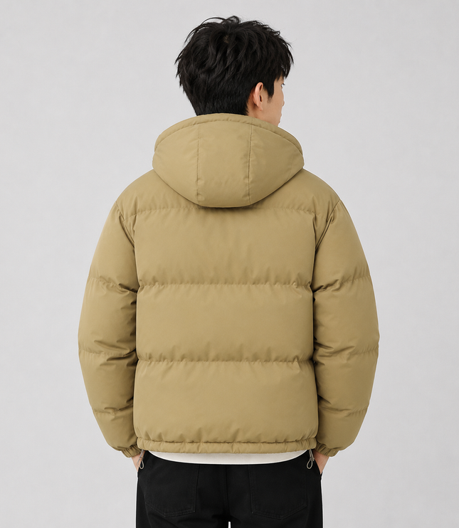 Women's Gathered Cuff Drawstring Puffer Jacket