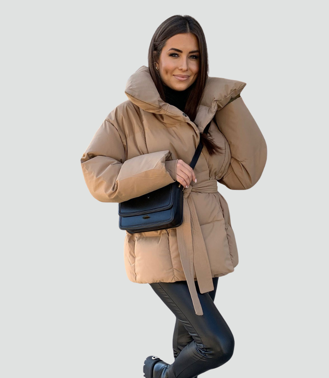 Women's Hip Length Wide Sleeve Puffer Jacket