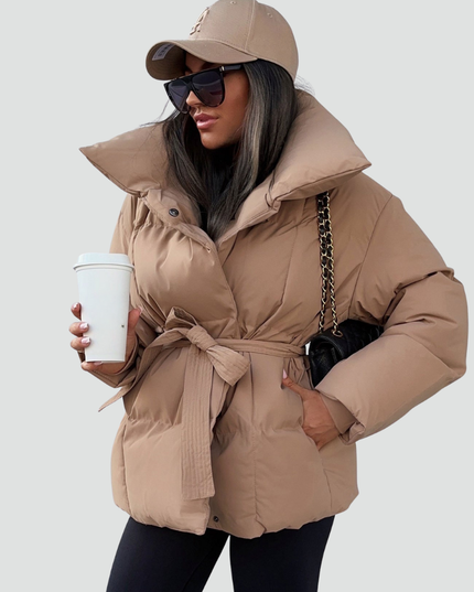 Women's Hip Length Wide Sleeve Puffer Jacket