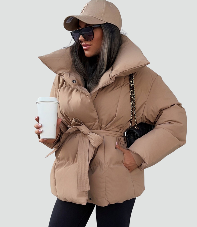 Women's Hip Length Wide Sleeve Puffer Jacket