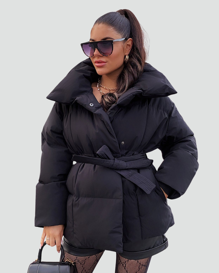 Women's Hip Length Wide Sleeve Puffer Jacket