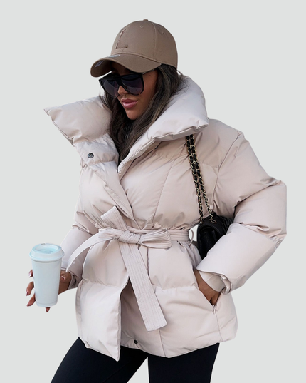 Women's Hip Length Wide Sleeve Puffer Jacket
