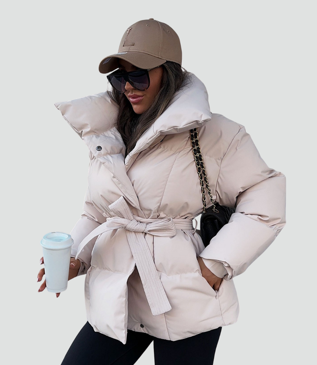 Women's Hip Length Wide Sleeve Puffer Jacket