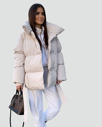 Women's Hip Length Wide Sleeve Puffer Jacket