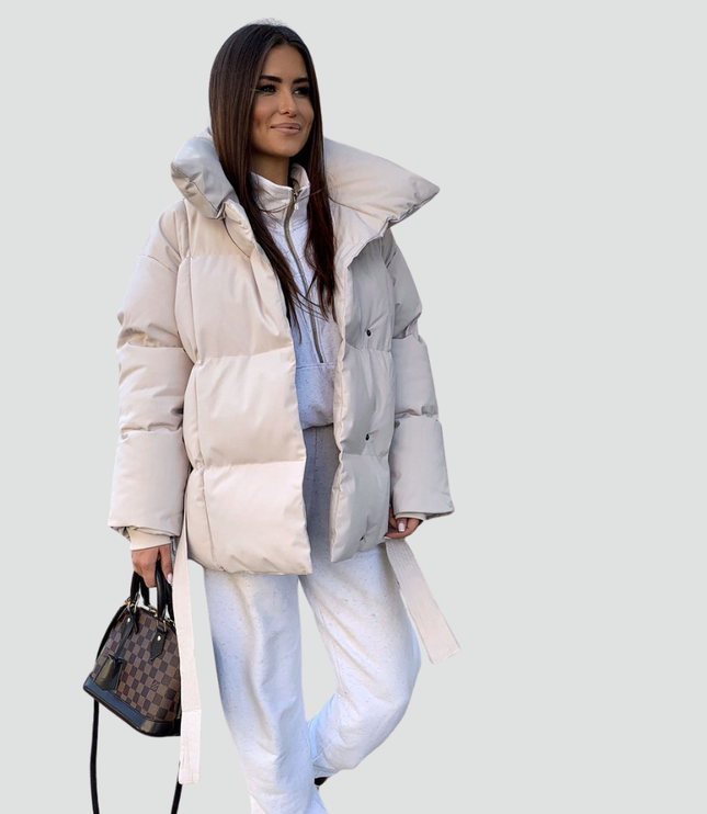 Women's Hip Length Wide Sleeve Puffer Jacket